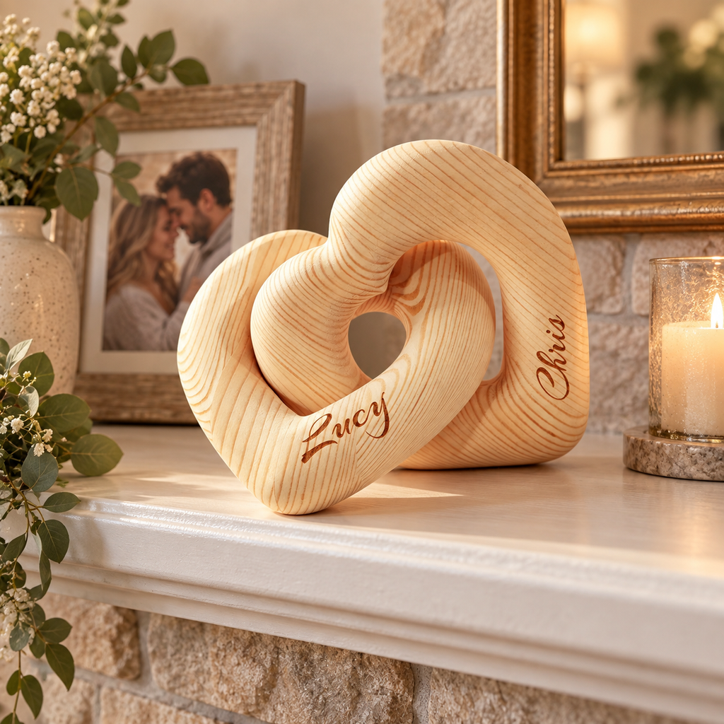 Personalized Infinity Heart Sculpture for Couples | Custom Name Gift