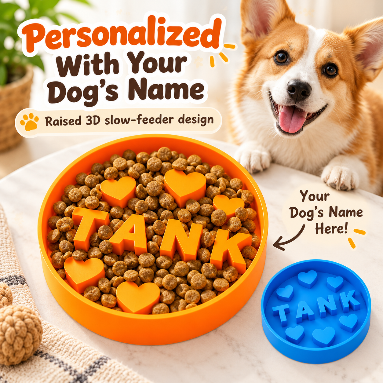 Personalized Slow Feeder Dog Bowl
