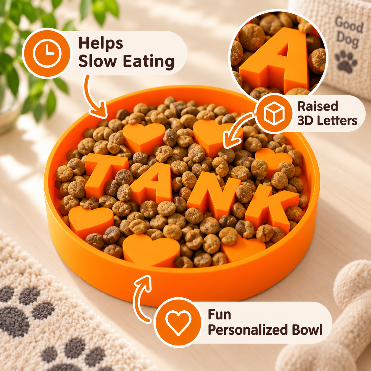 Personalized Slow Feeder Dog Bowl