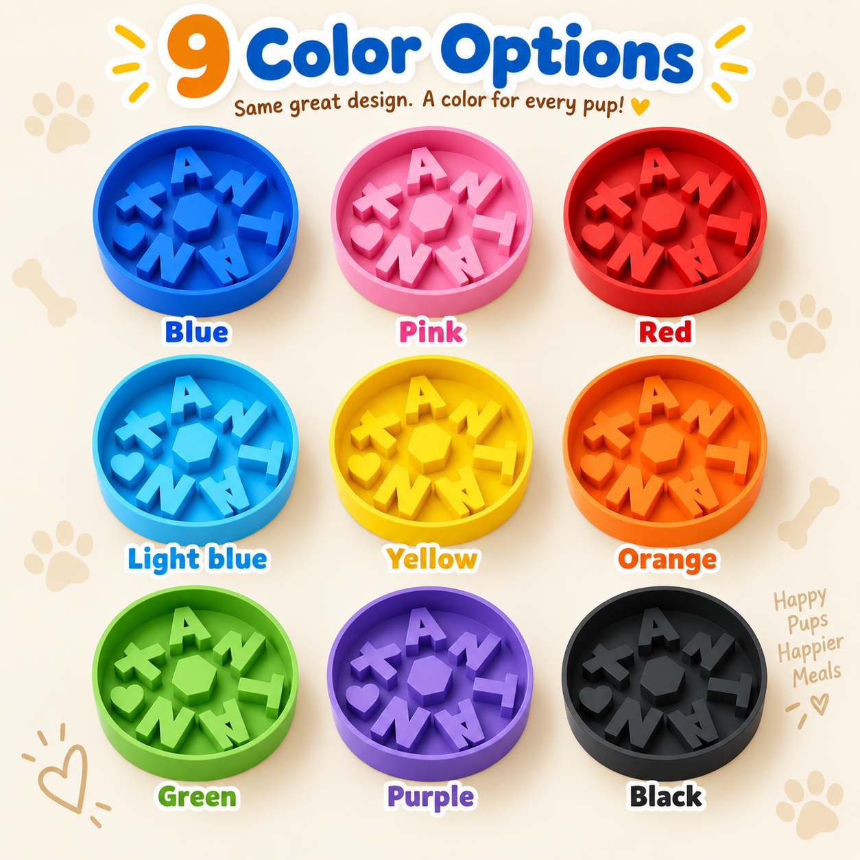 Personalized Slow Feeder Dog Bowl