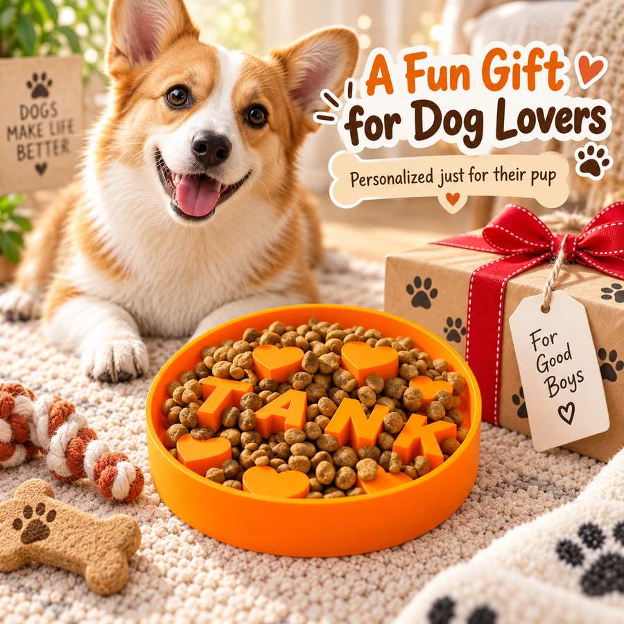 Personalized Slow Feeder Dog Bowl