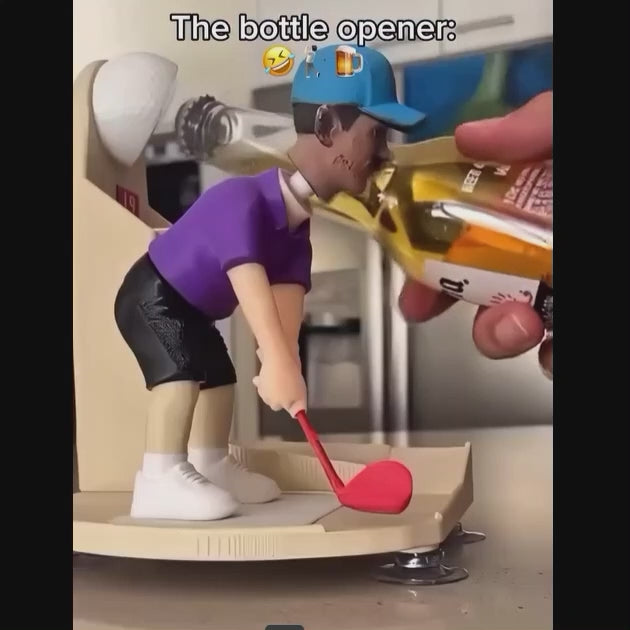 Custom Head Interactive Golf Bottle Opener | Creative Figure Cap Launcher Game for Home Bar & Man Cave Best Gift for Him