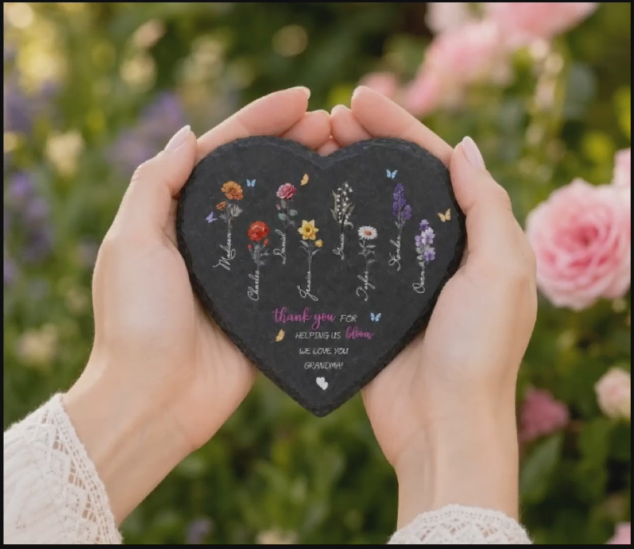 Custom Birth Flowers Garden Stone