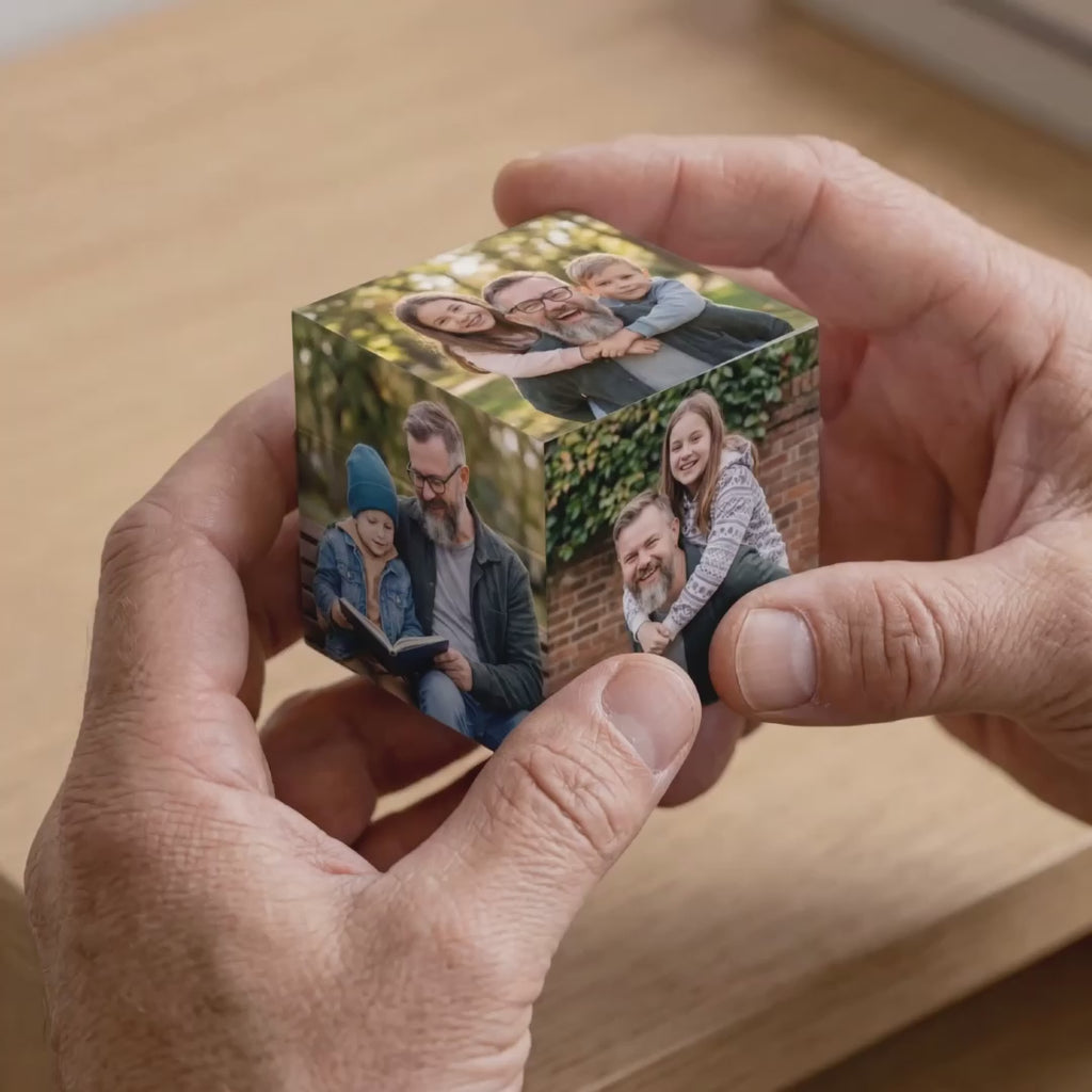Custom Photo Cube Gift for Dad