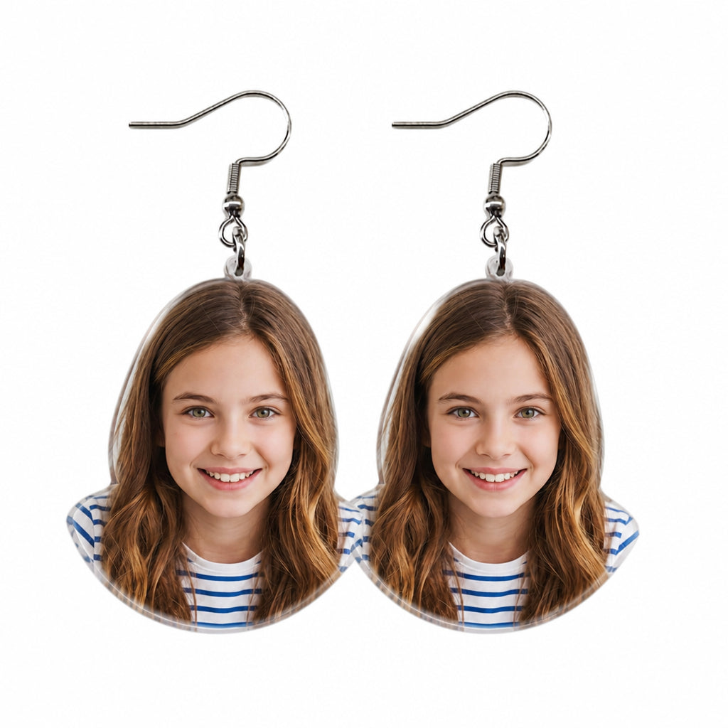 Personalized Photo Acrylic Dangle Earrings · Main product on white background