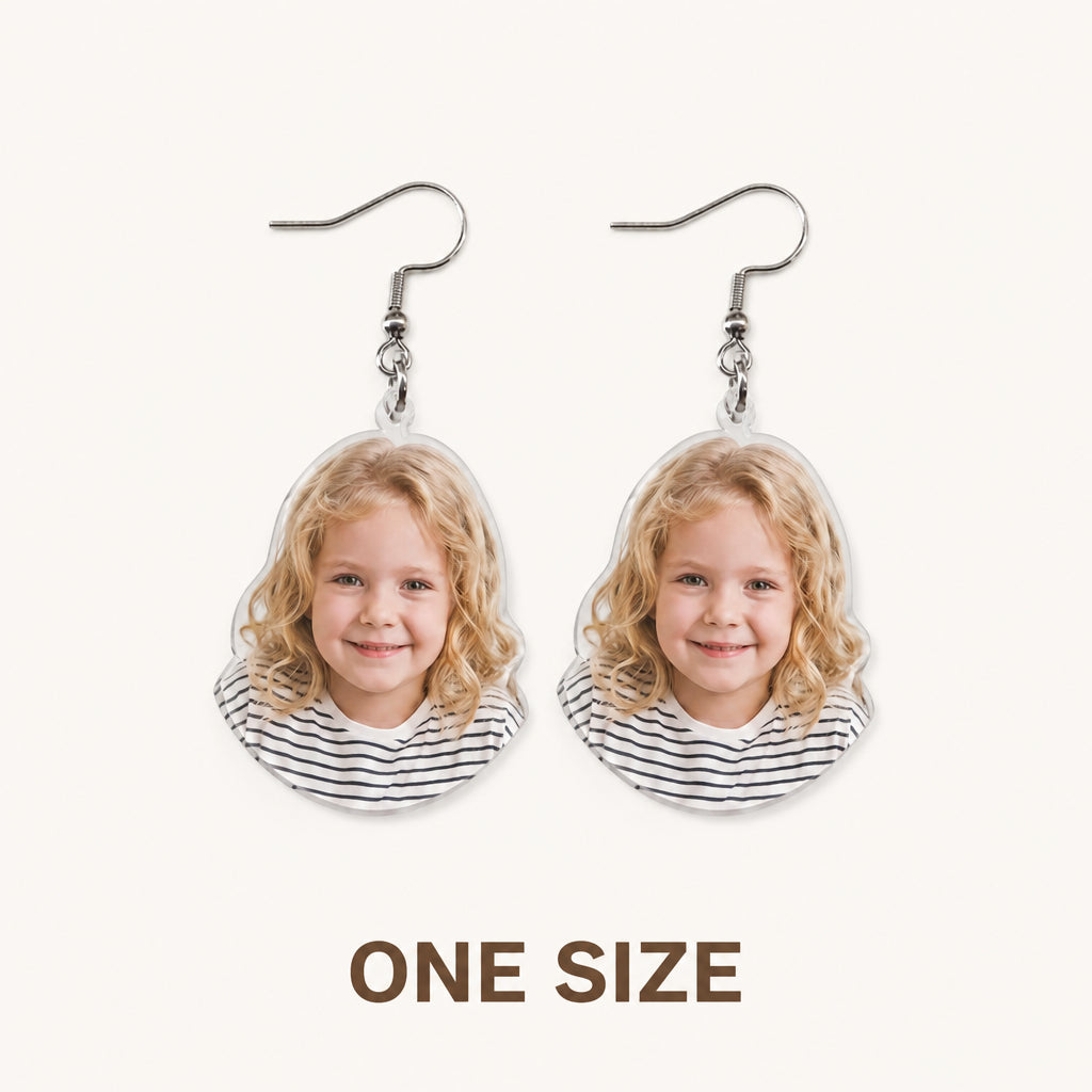 Personalized Photo Acrylic Dangle Earrings · Style Variant Showcase: One Size