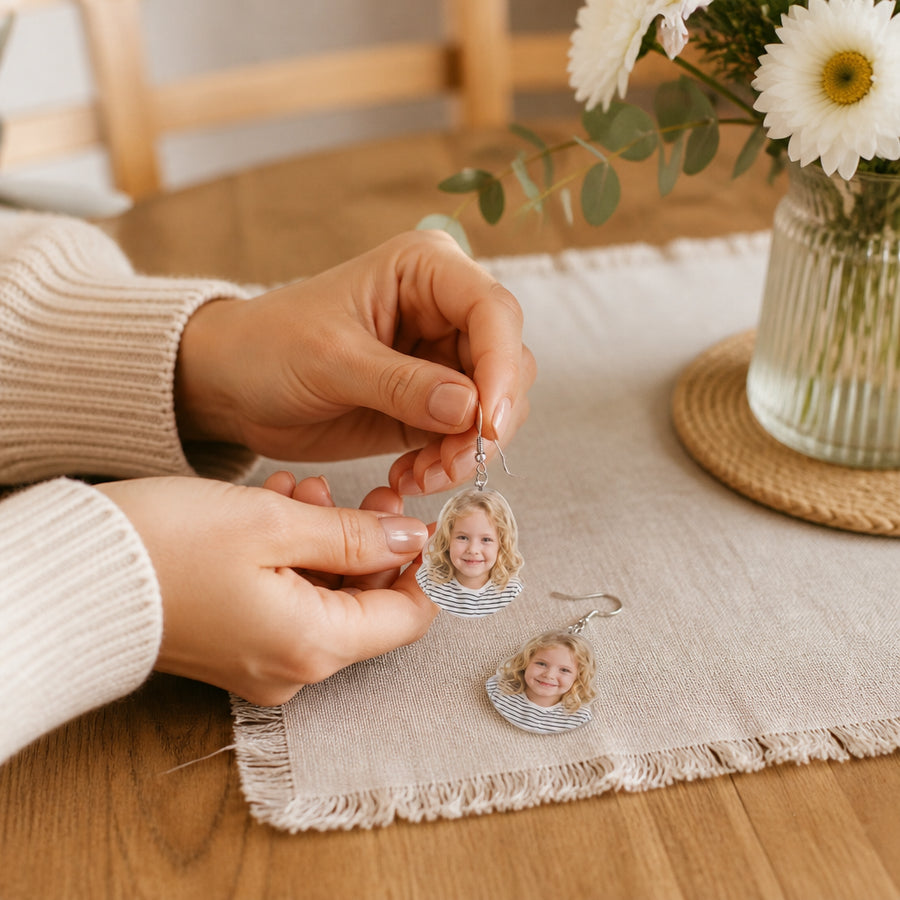 Personalized Photo Acrylic Dangle Earrings