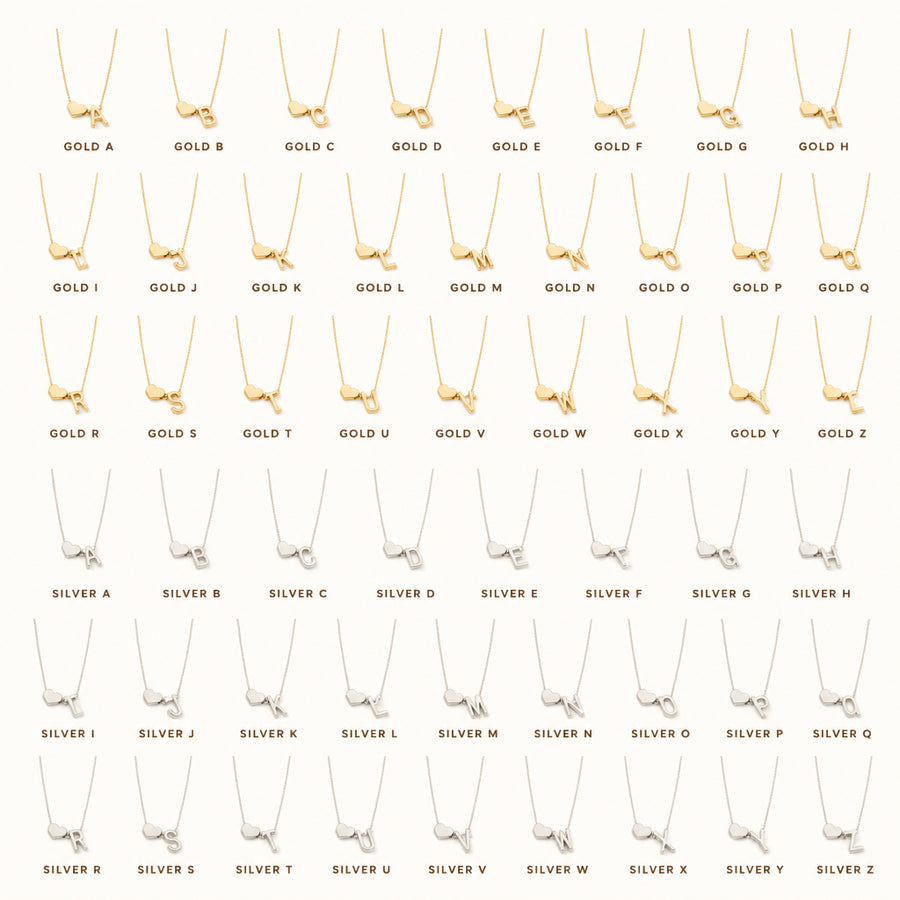 Dainty Initial Heart Necklace