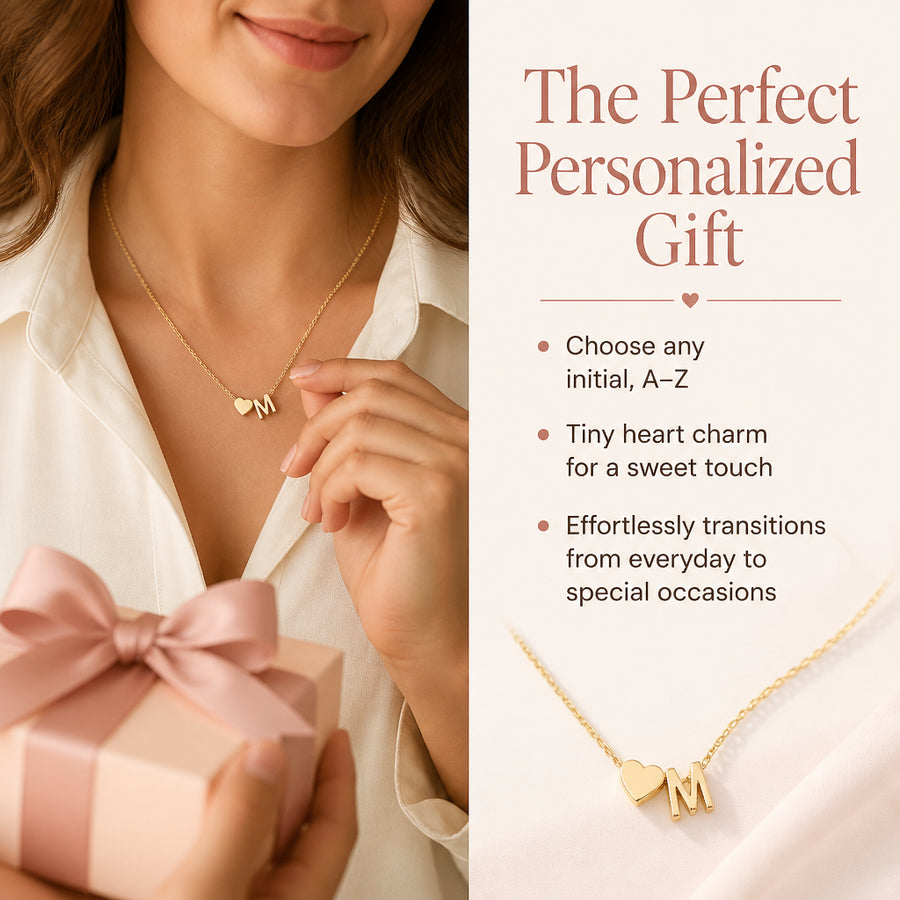 Dainty Initial Heart Necklace