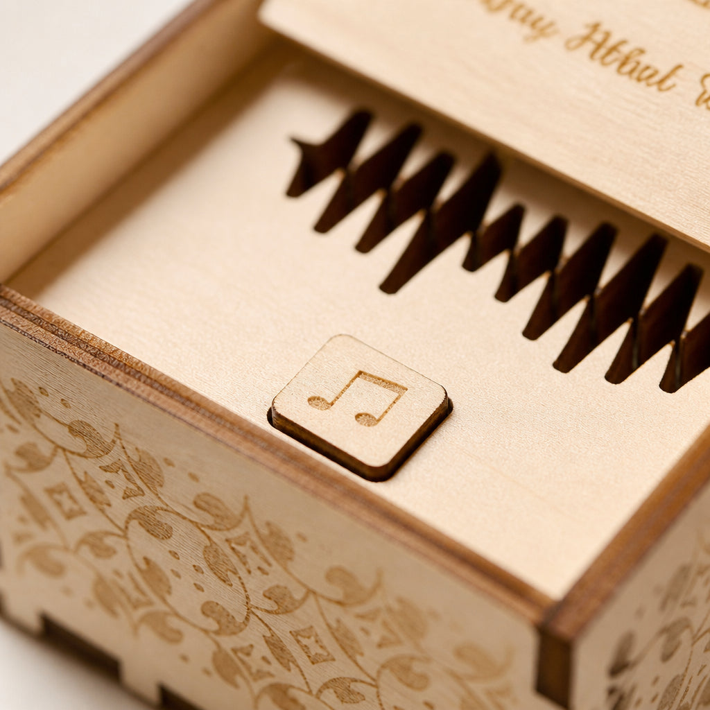 Personalized Voice Recording Music Box for Mom · Macro Close-Up: Audio Playback Feature