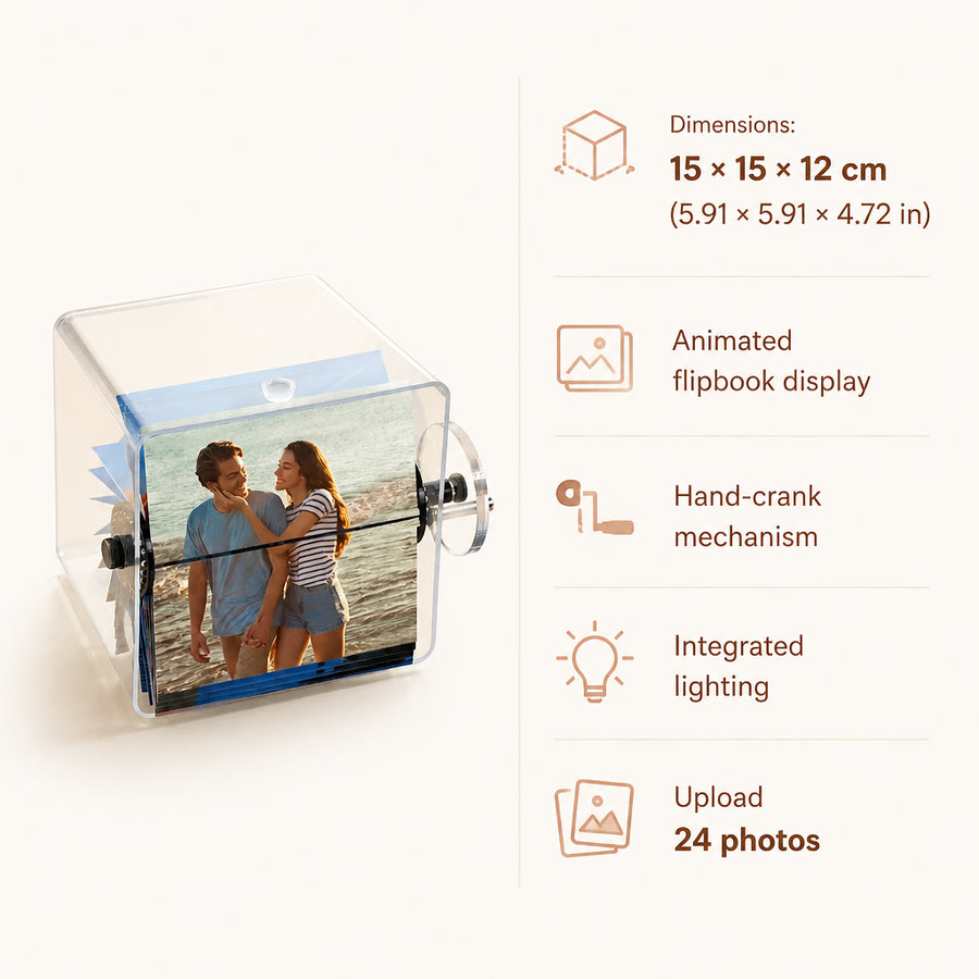 Personalized Animated Photo Flipbook with Light