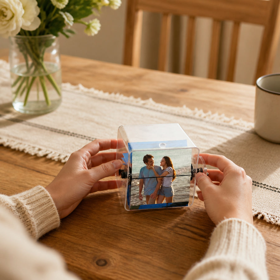 Personalized Animated Photo Flipbook with Light
