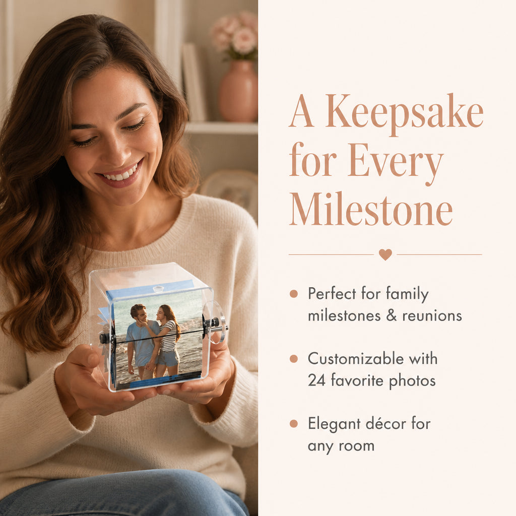 Personalized Animated Photo Flipbook with Light · Split Layout: Cherished Family Memories