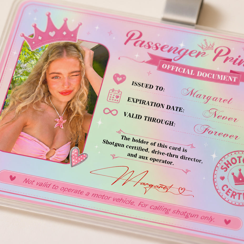 Personalized Passenger Princess Card · Macro Close-Up of Personalization Feature