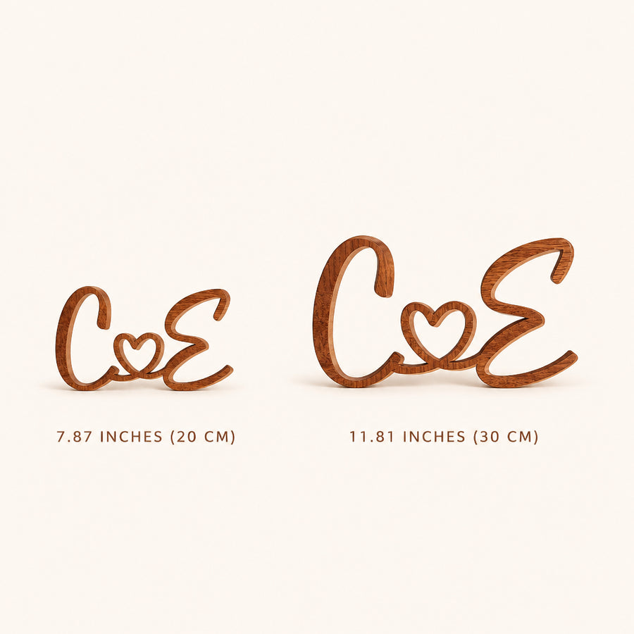 Personalized Wood Initials Sign for Couples