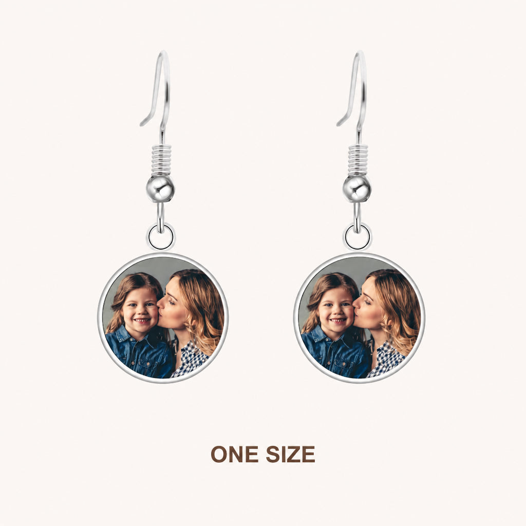 Personalized Photo Round Glass Drop Earrings · Style Variant Grid Showcase