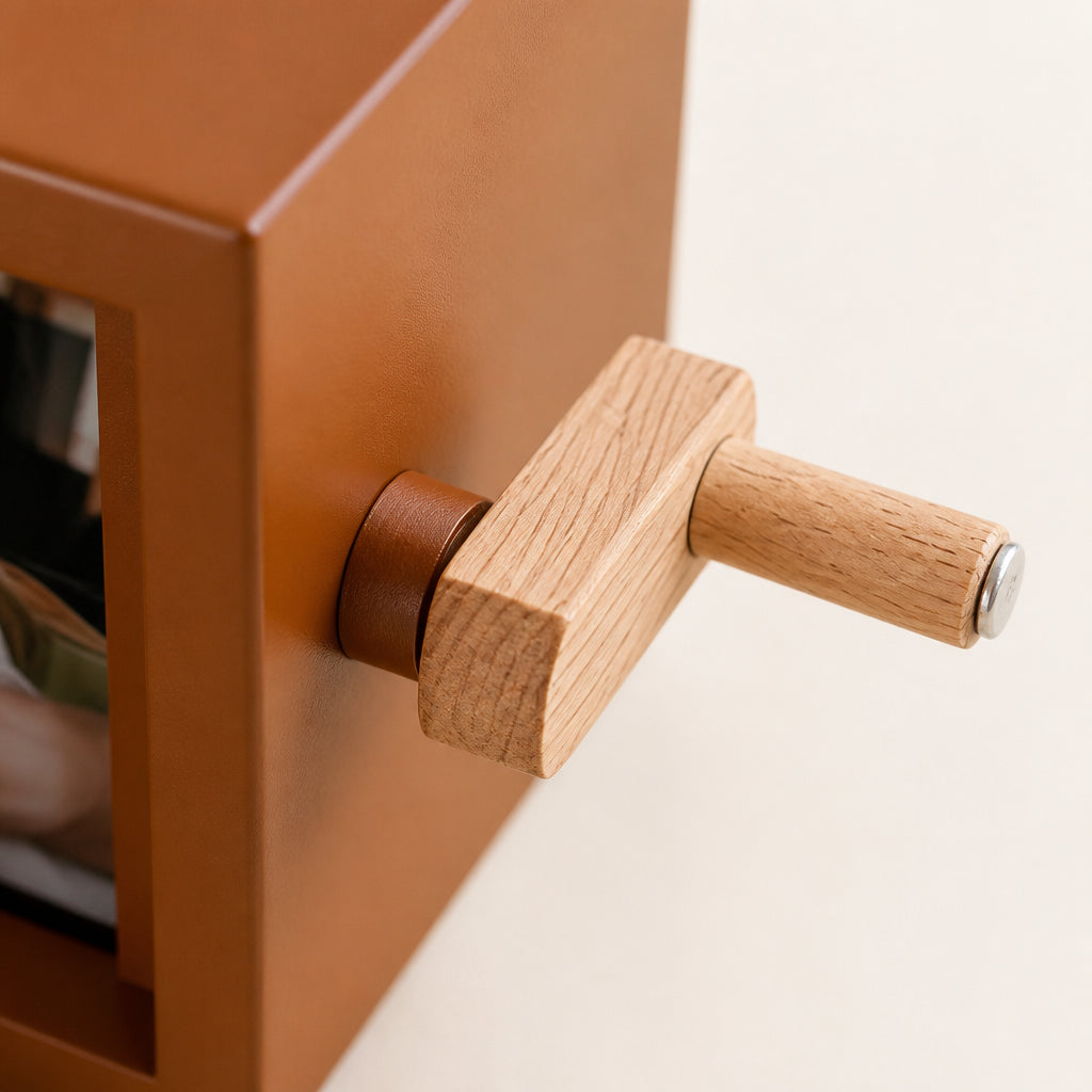 Custom Photo, Text and Music Hand Cranked Flipbook · Macro Close-up: Hand-Crank Mechanism