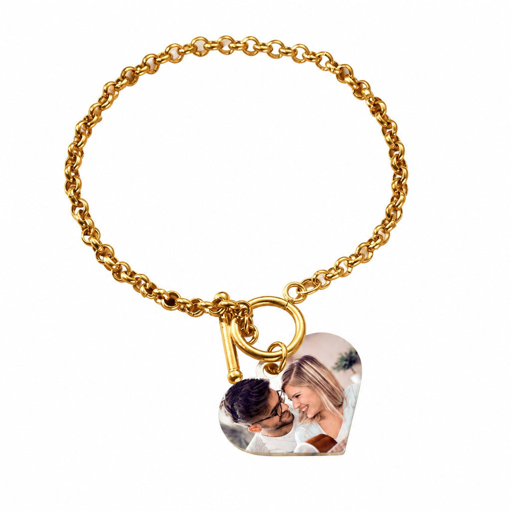 Photo Bracelet with Heart Charm · Main product on white background