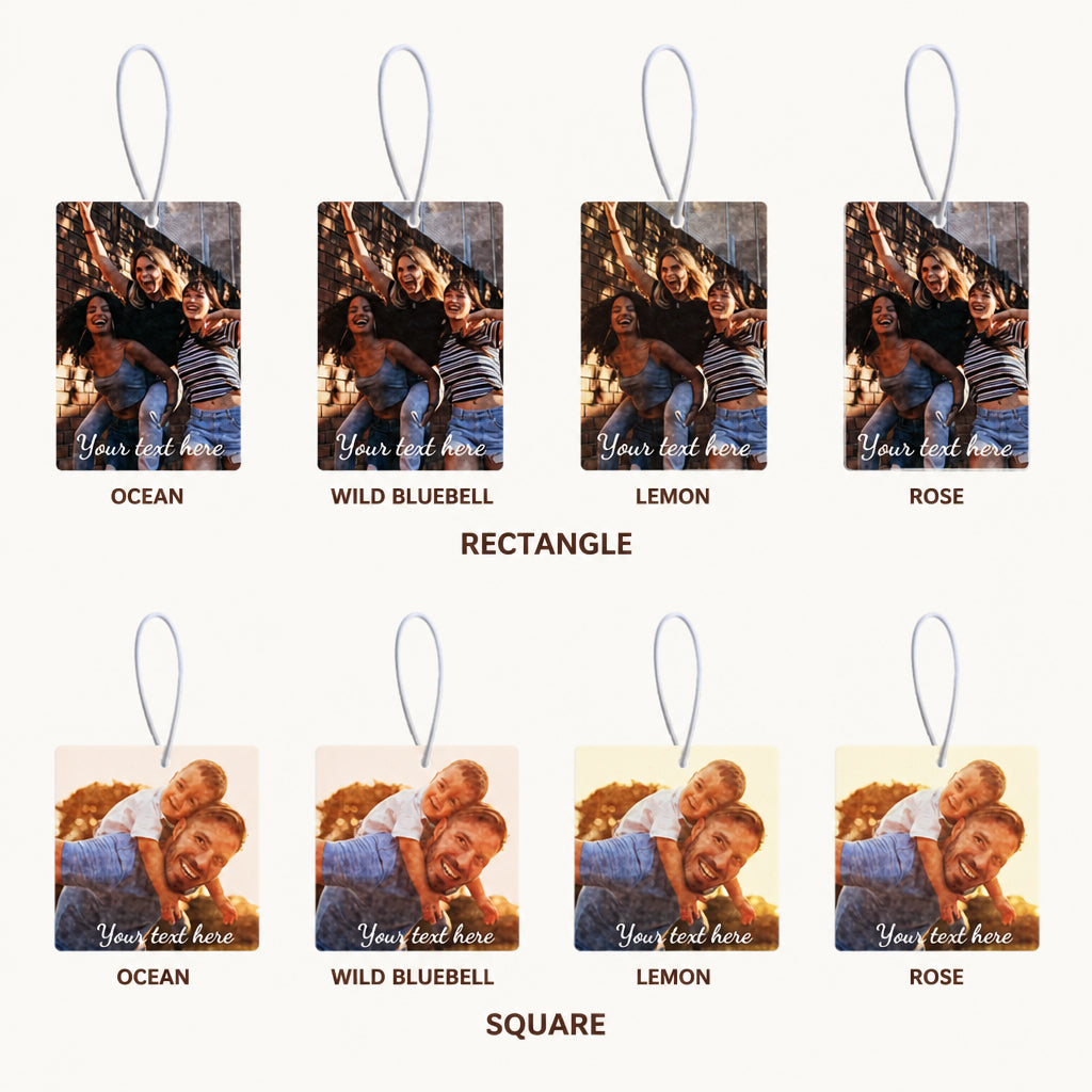 Custom Photo and Text Car Air Freshener · All Styles and Scents Grid
