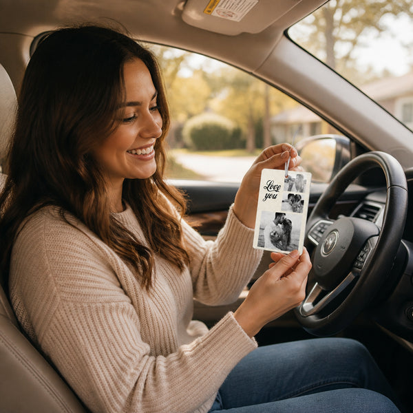 Custom Photo and Text Collage Car Air Freshener