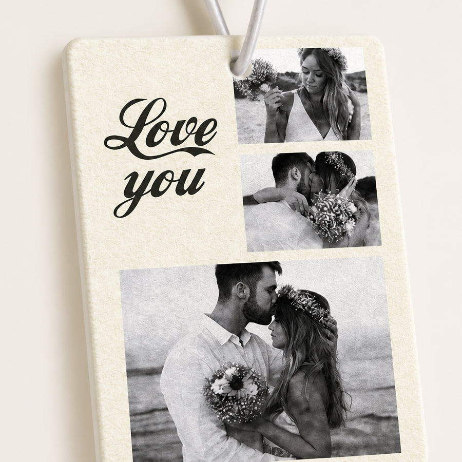 Custom Photo and Text Collage Car Air Freshener