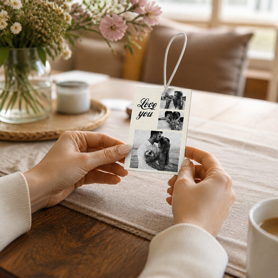 Custom Photo and Text Collage Car Air Freshener