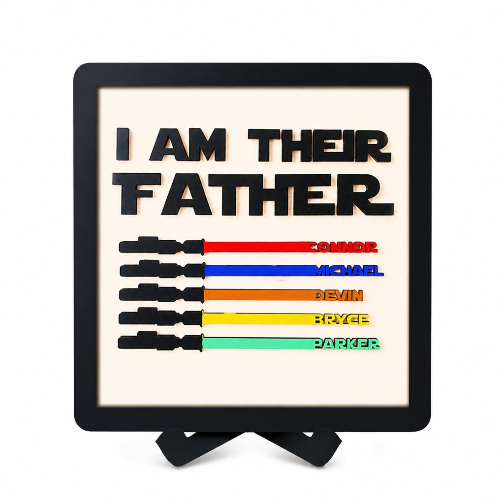 Personalized Wooden Lightsaber Plaque – I Am Their Father · Main product on white background