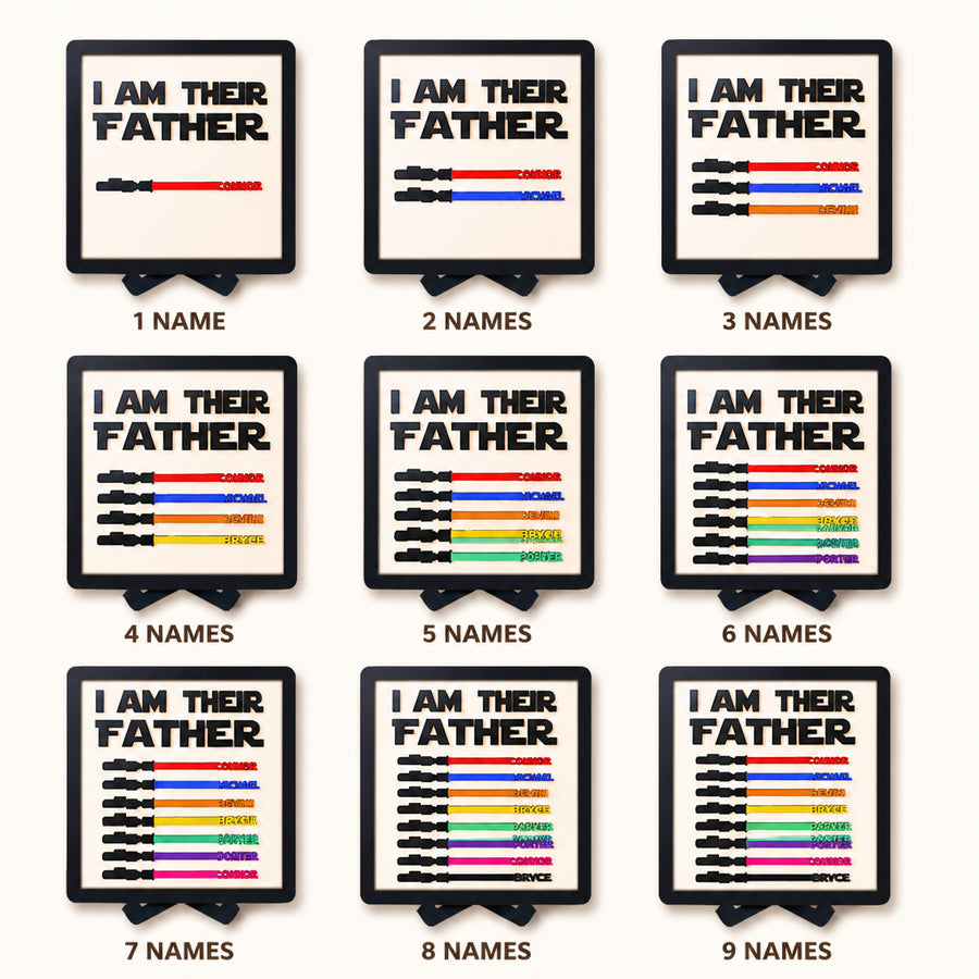 Personalized Wooden Lightsaber Plaque – I Am Their Father