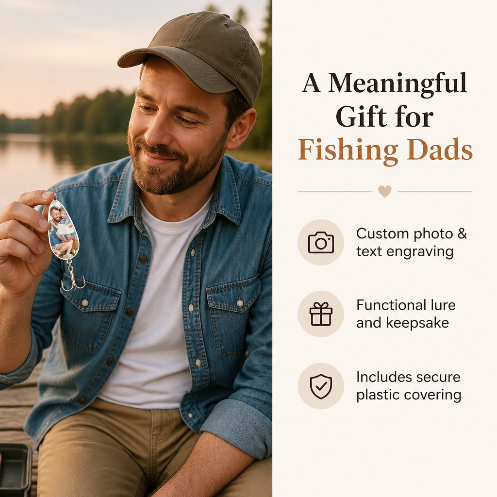 Personalized Engraved Fishing Lure · Split Layout: Gift and Keepsake Benefit