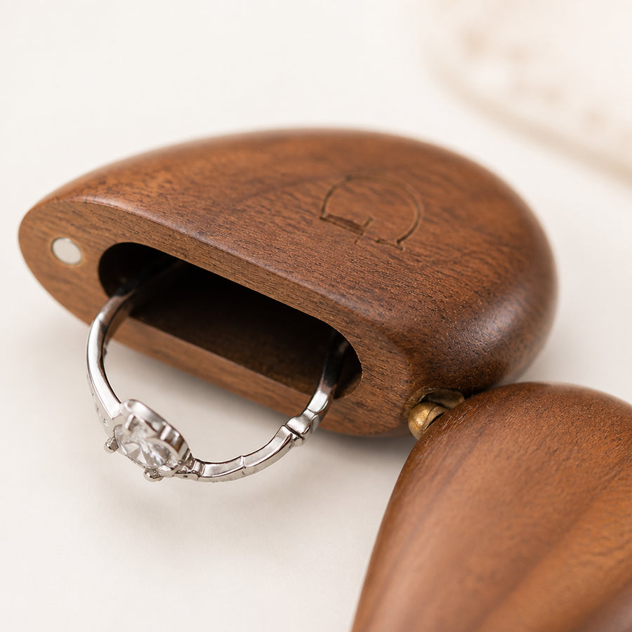 Hidden Compartment Wooden Ring Box