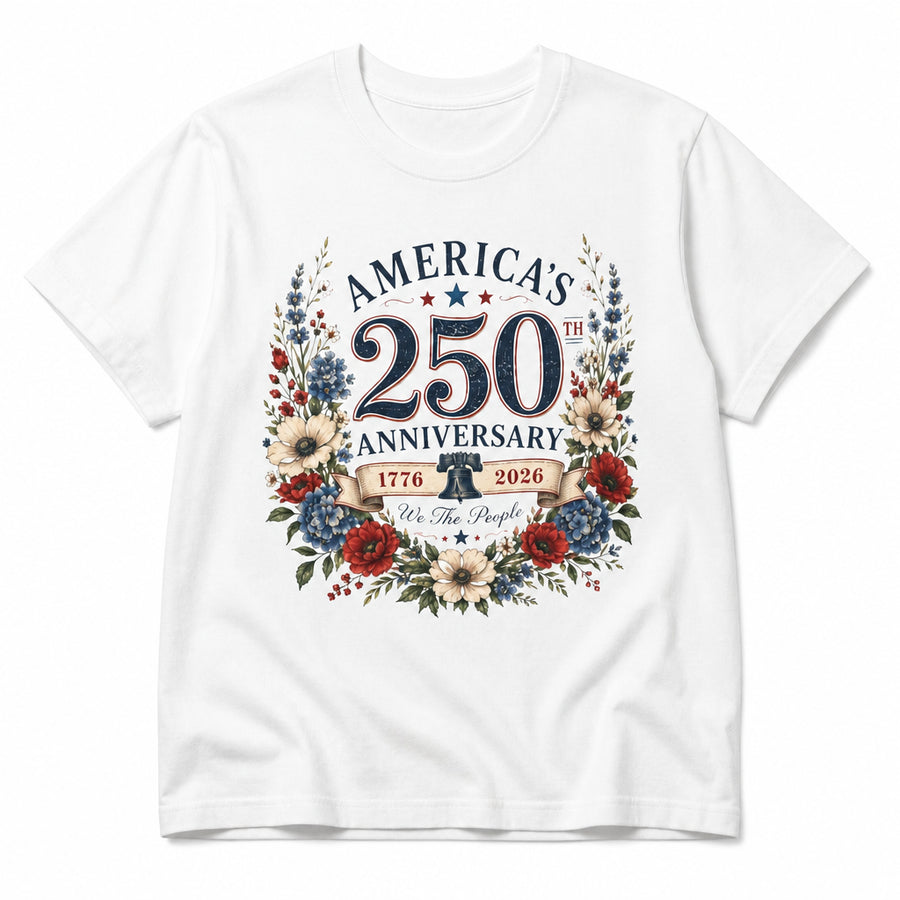 America's 250th Anniversary floral wreath T-Shirt