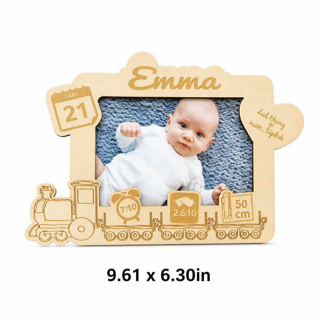 Personalized Newborn Wooden Photo Frame · Variant Grid: All Available Sizes
