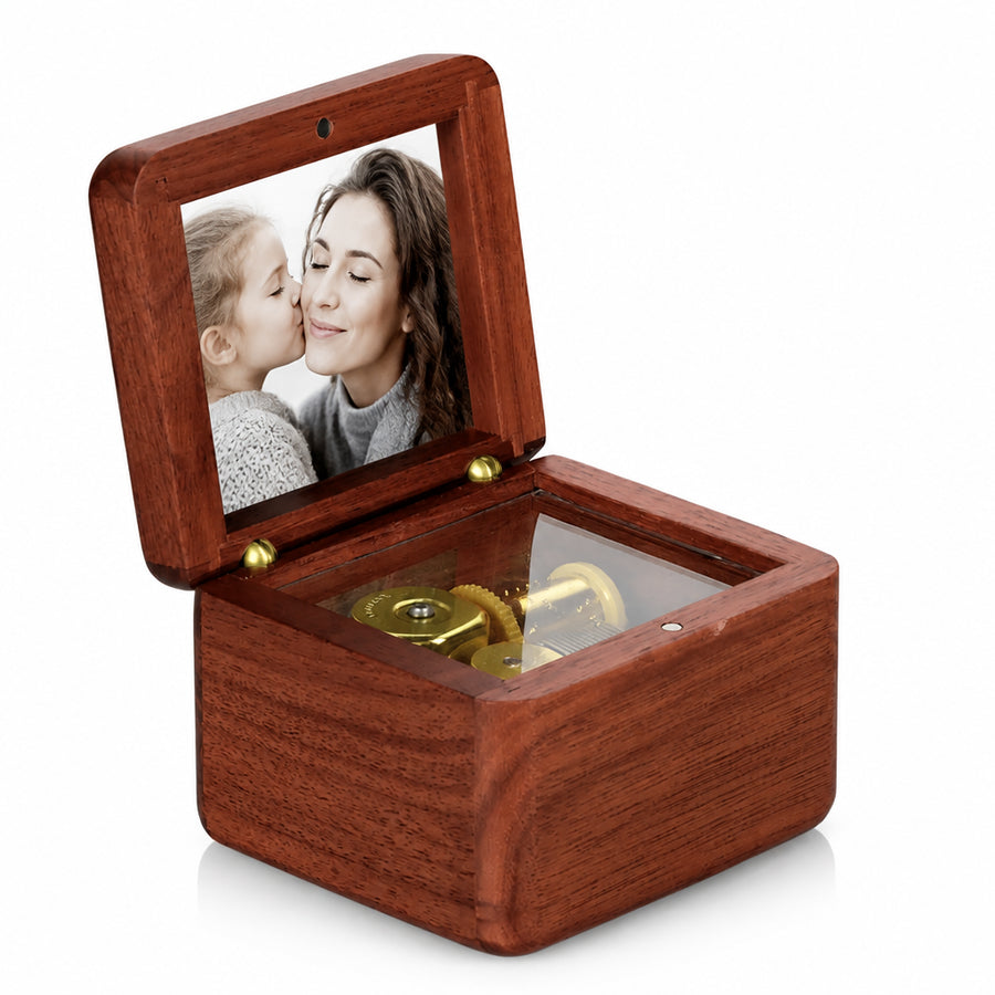 Custom Vintage Wooden Photo Music Box