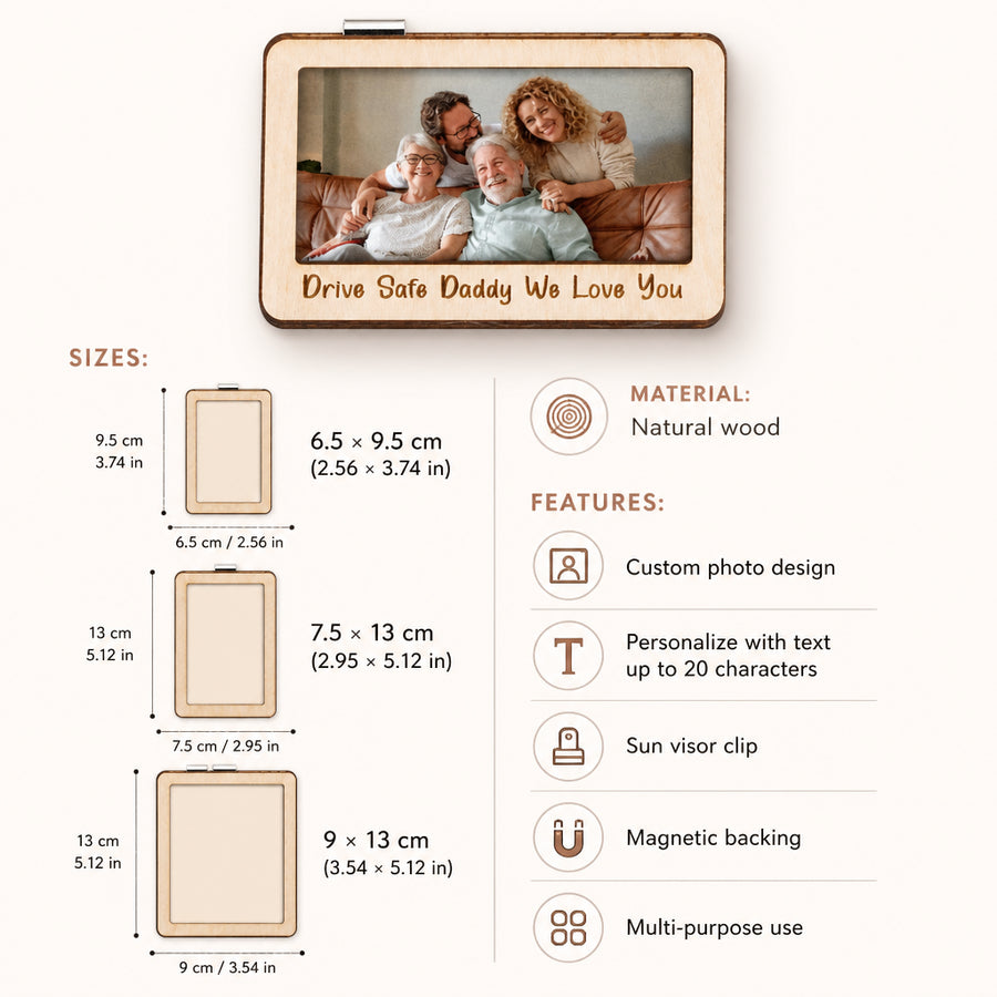 Magnetic Photo and Text Car Sun Visor Clip