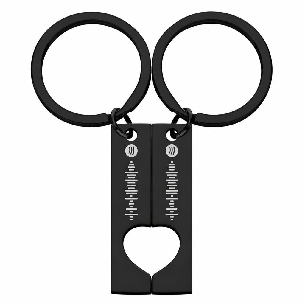 Custom Spotify Code Couples Keychain · Main product on white background