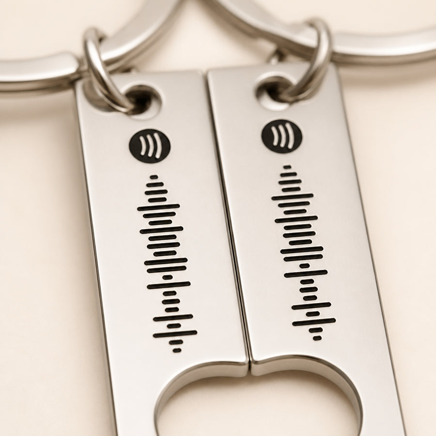 Custom Spotify Code Couples Keychain