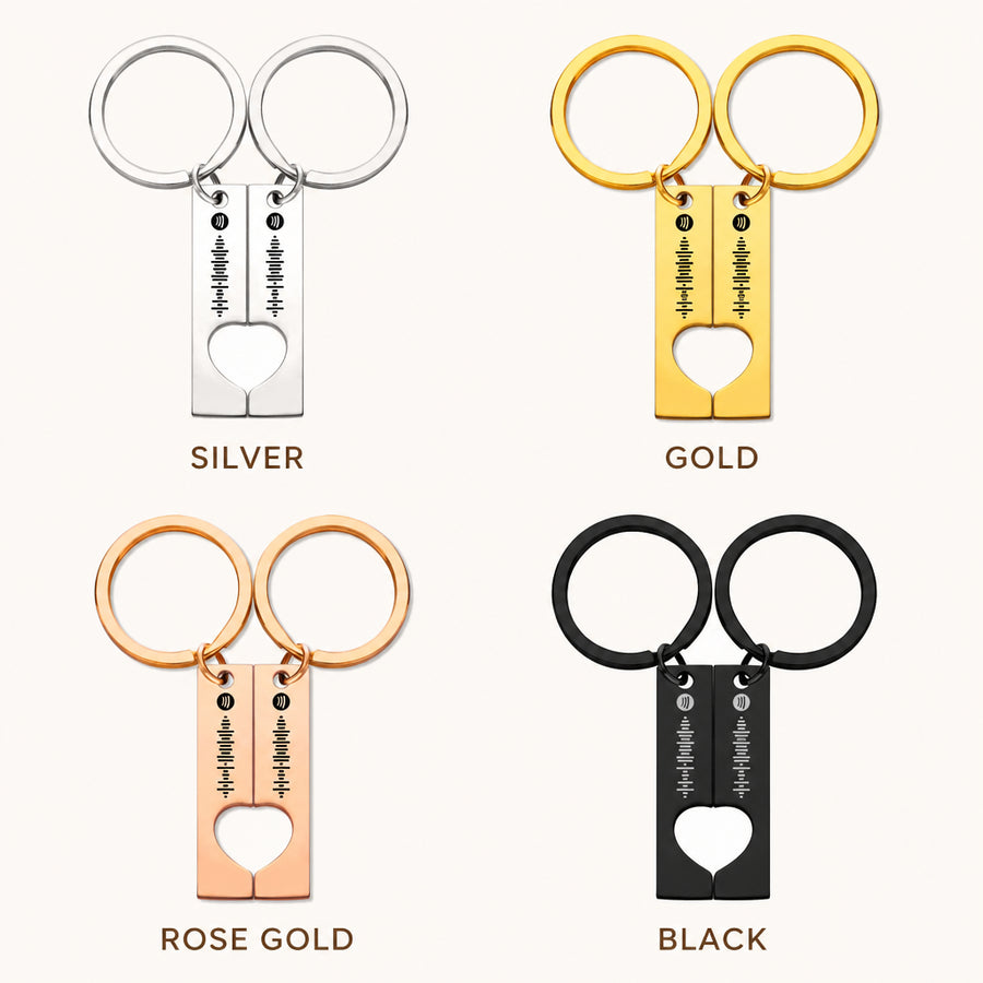 Custom Spotify Code Couples Keychain