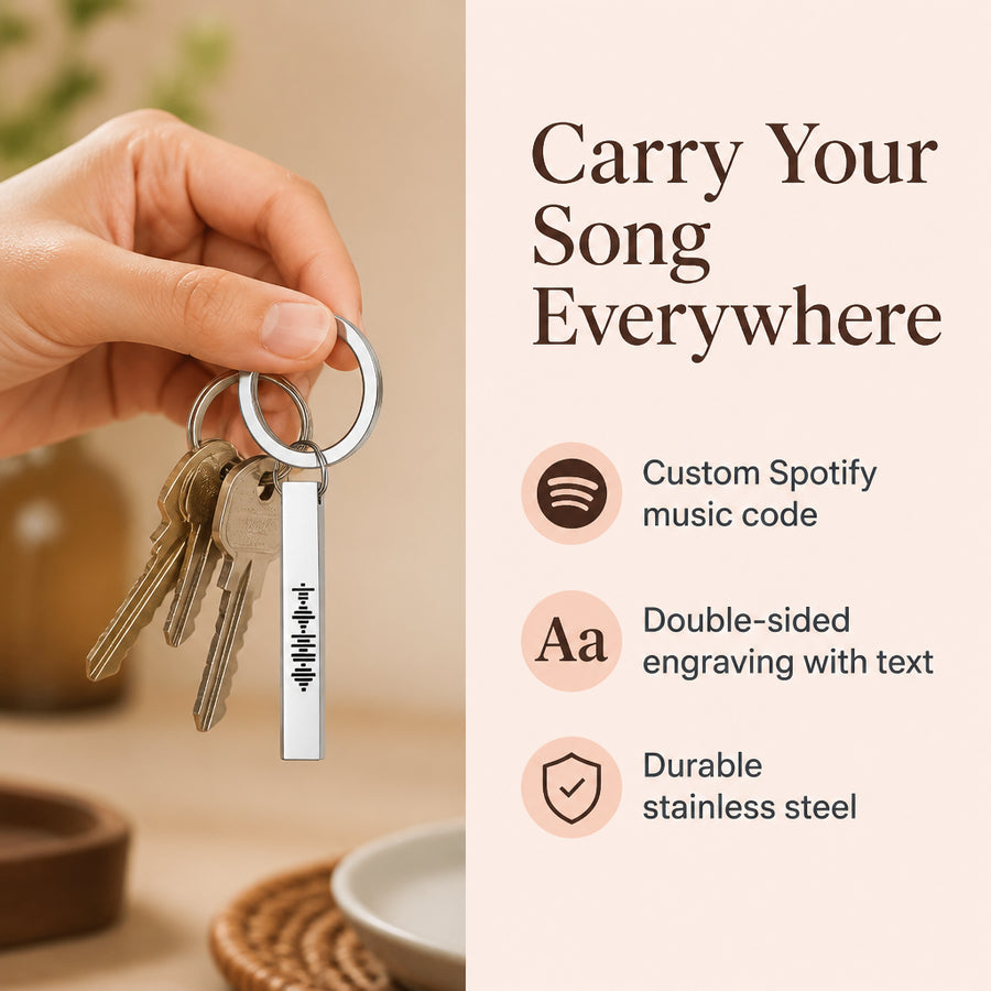 Custom Engraved Spotify Code Keychain