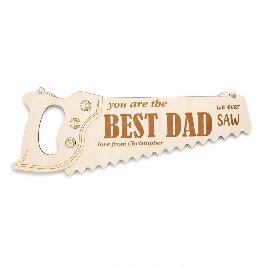 Personalized Engraved Wooden Saw Plaque