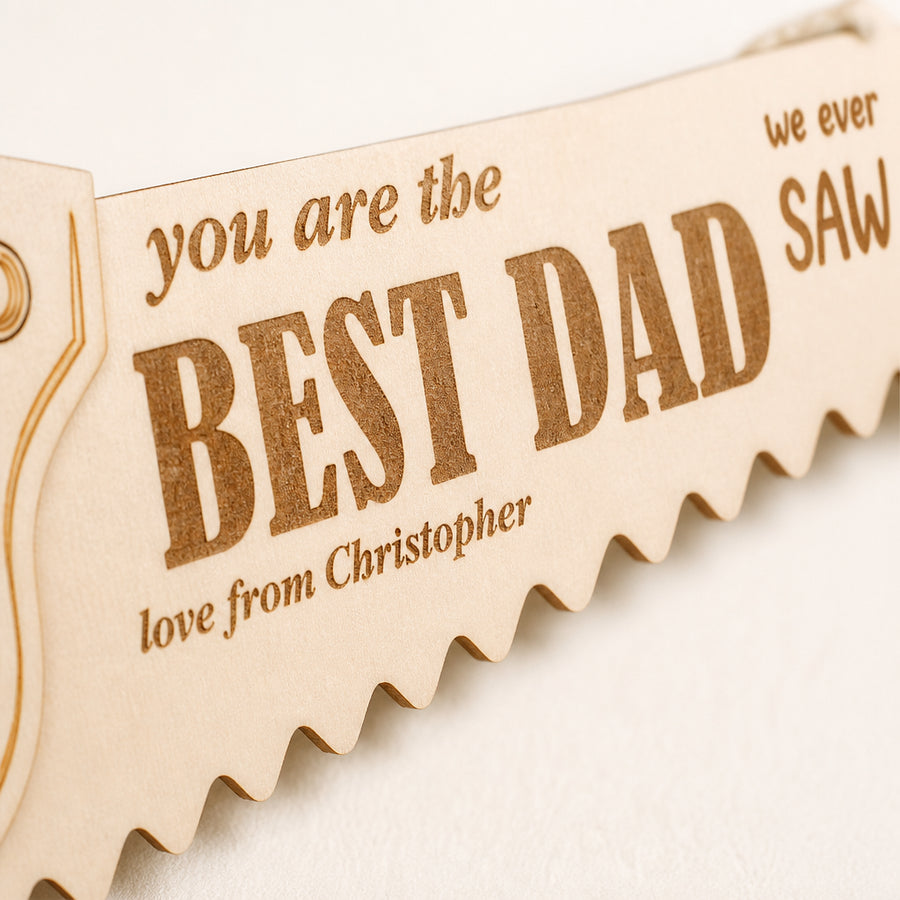 Personalized Engraved Wooden Saw Plaque
