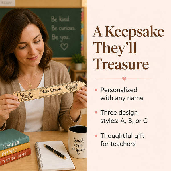 Personalized Name Wooden Teacher Ruler
