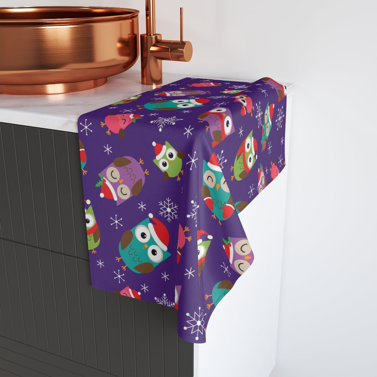 Owls and Snowflakes Hand Towel