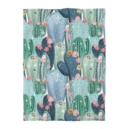 Pastel Cactus Microfiber Duvet Cover