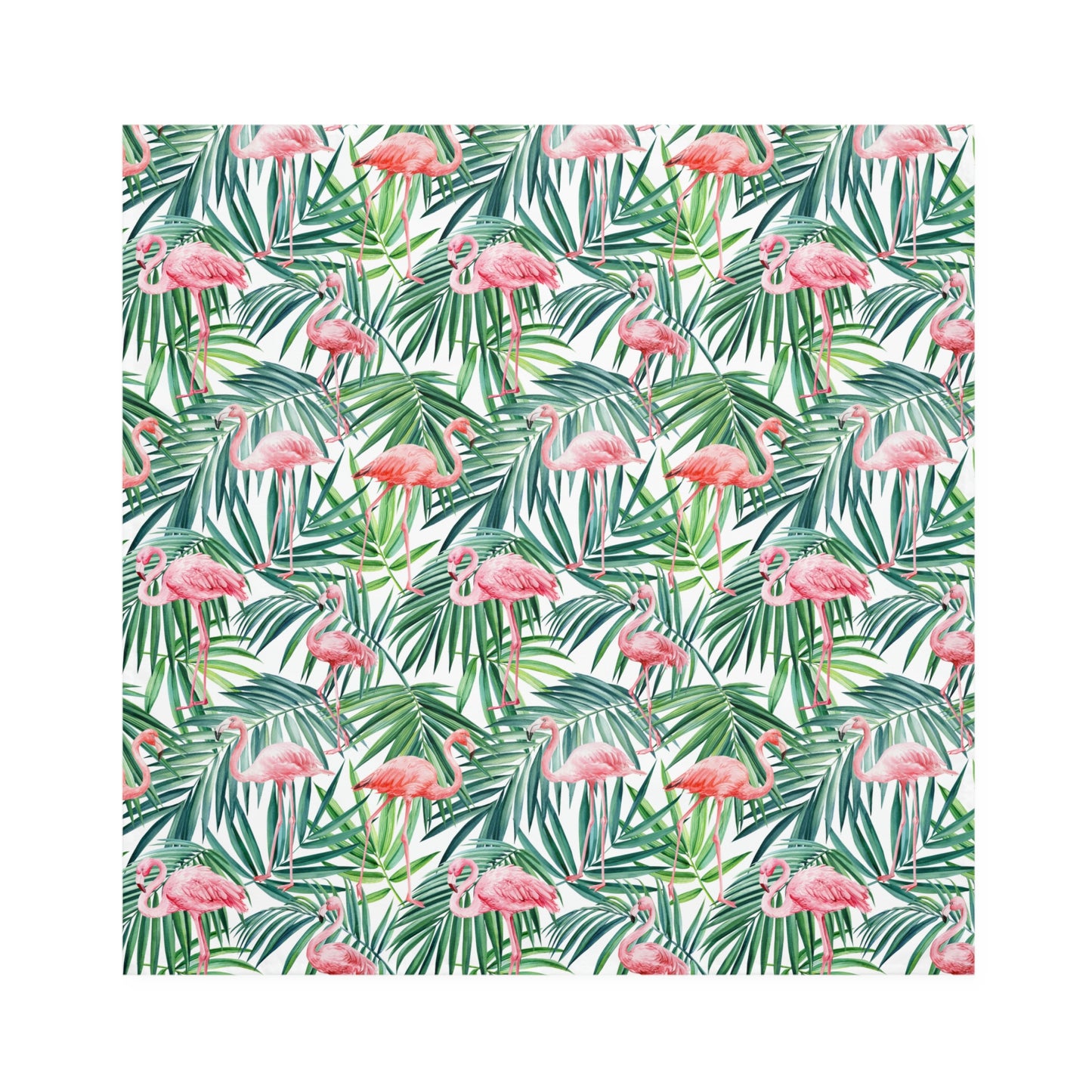 Pink Flamingos and Palm Leaves Napkins Set of 4