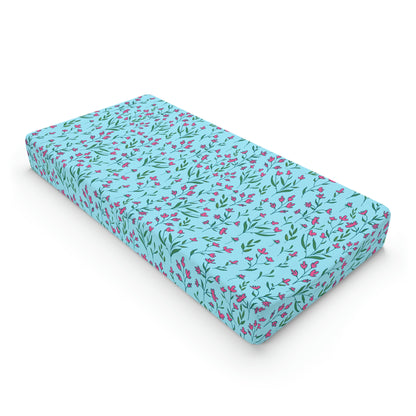 Bright Pink Flowers Baby Changing Pad Cover