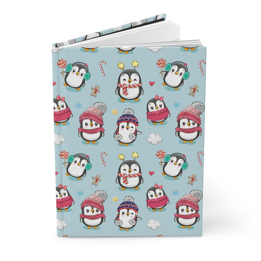 Penguins in Winter Clothes Hardcover Journal Matte