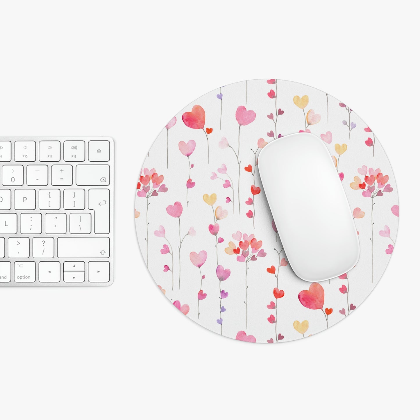 Heart Flowers Mouse Pad