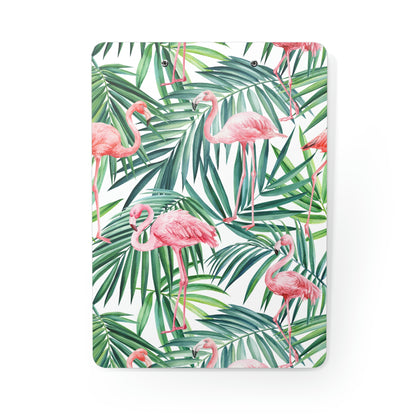 Pink Flamingos and Palm Leaves Clipboard