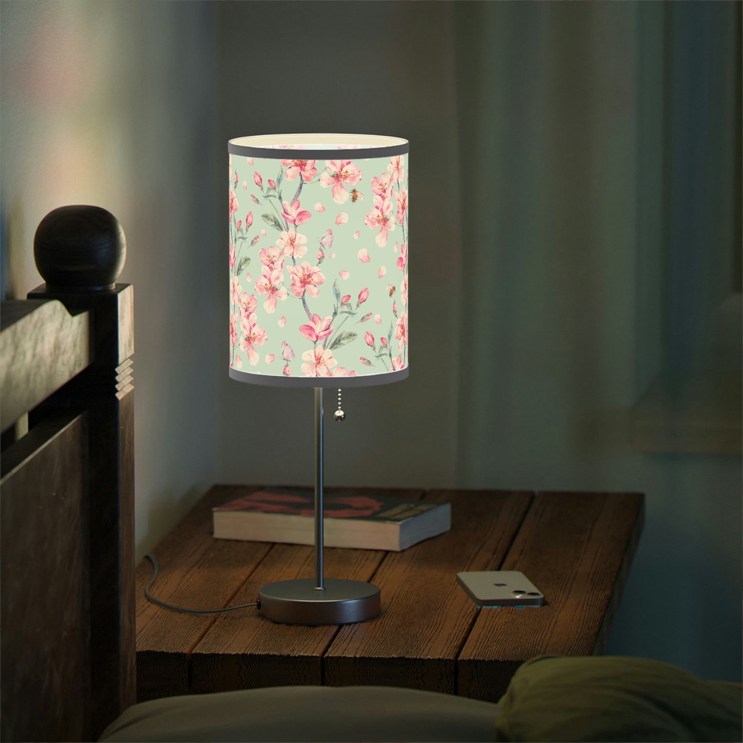 Cherry Blossoms and Honey Bees Table Lamp