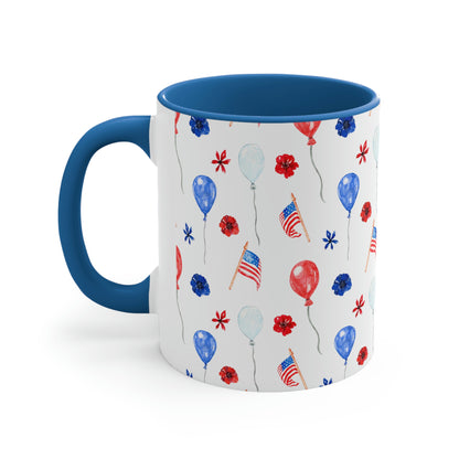 American Flags and Balloons Coffee Mug, 11oz